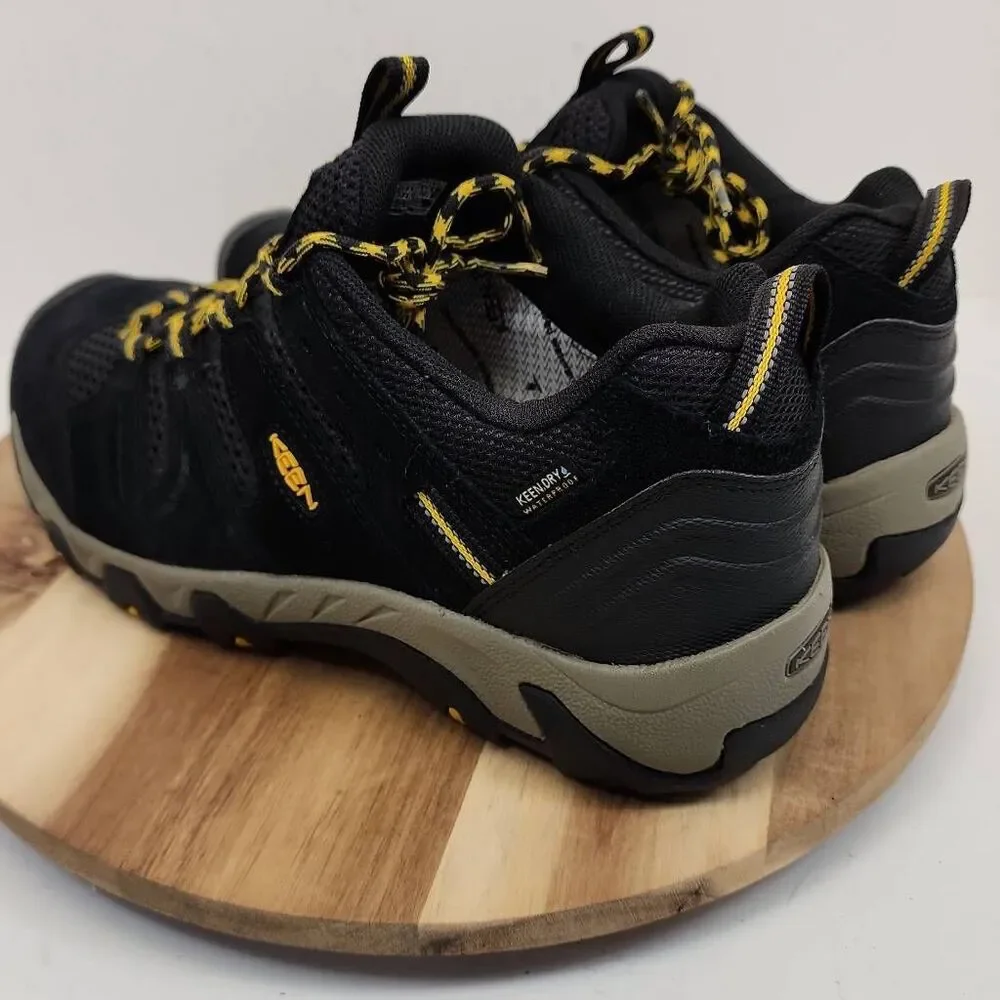 KEEN Men's Headout Waterproof Hiking Shoes Size 9.5 Black Yellow
